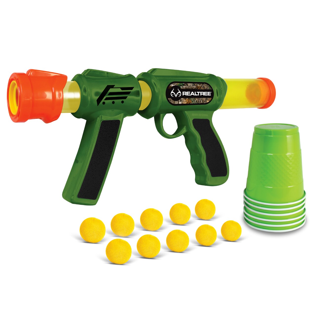 RealTree: Foam Blaster Set - NKOK, Pump Action Launches Foam Balls, Includes 10 Foam Balls, 6 Cups For Targets, Ages 6+